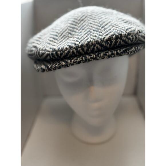 Hanna Hats Unisex Tweed Newsboy Cap Cabbie M Herringbone Donegal Wool - Picture 1 of 6